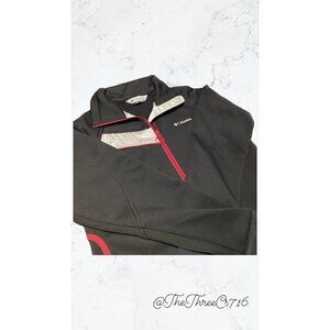 Columbia Womens Track Jacket Zip Front Size Small Black White with Red Detail